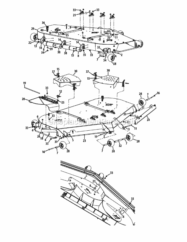 Mower Deck 72-Inch Diagram and Parts List for S7237-KW 53DI8DU8050-37HP Cub Cadet Lawn Tractor